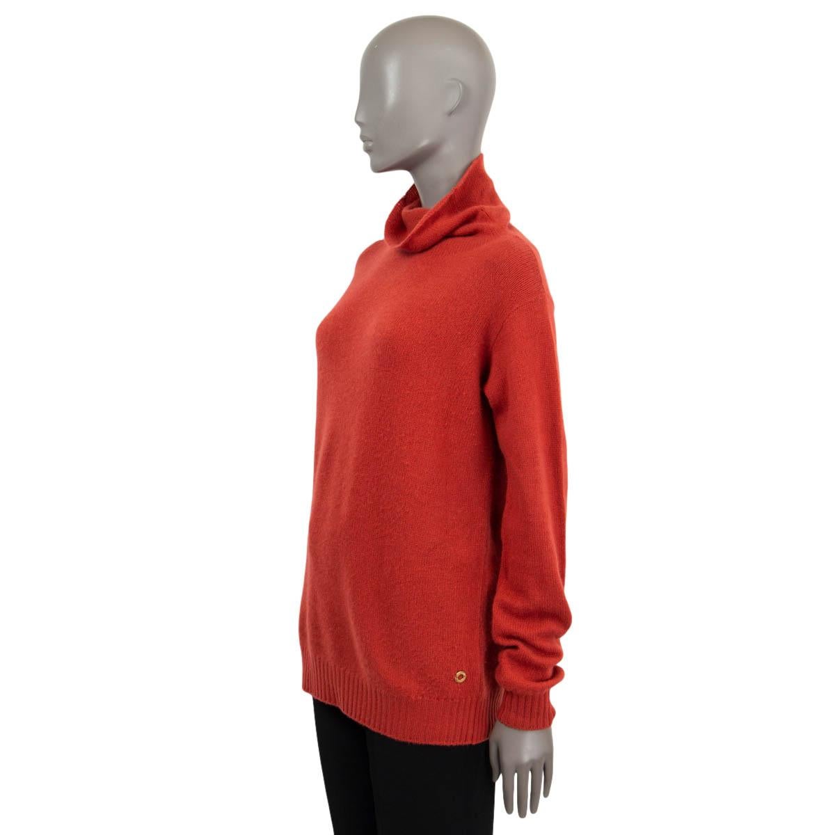 Pull TURTLENECK LORO PIANA rouge orange-rouge 48 XXL Excellent état - En vente à Zürich, CH