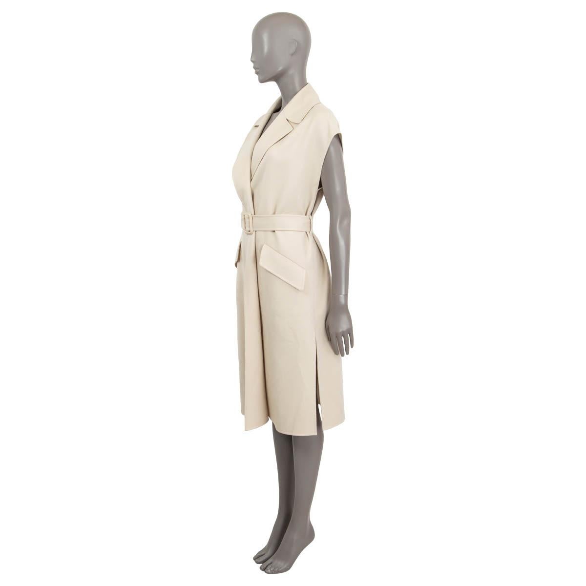100% authentic Loro Piana 2021 'Florian' sleeveless cashmere coat in light sand cashmere (100%). Features a detachable belt and two flap pockets. Unlined. Has been worn once and is in virtually new condition.

Measurements
Tag Size	XS
Size	XS
Bust