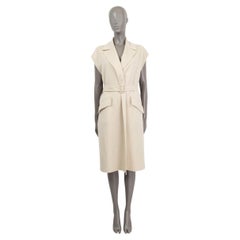 Used LORO PIANA pale beige cashmere 2021 FLORIAN BELTED SLEEVELESS Vest Jacket XS