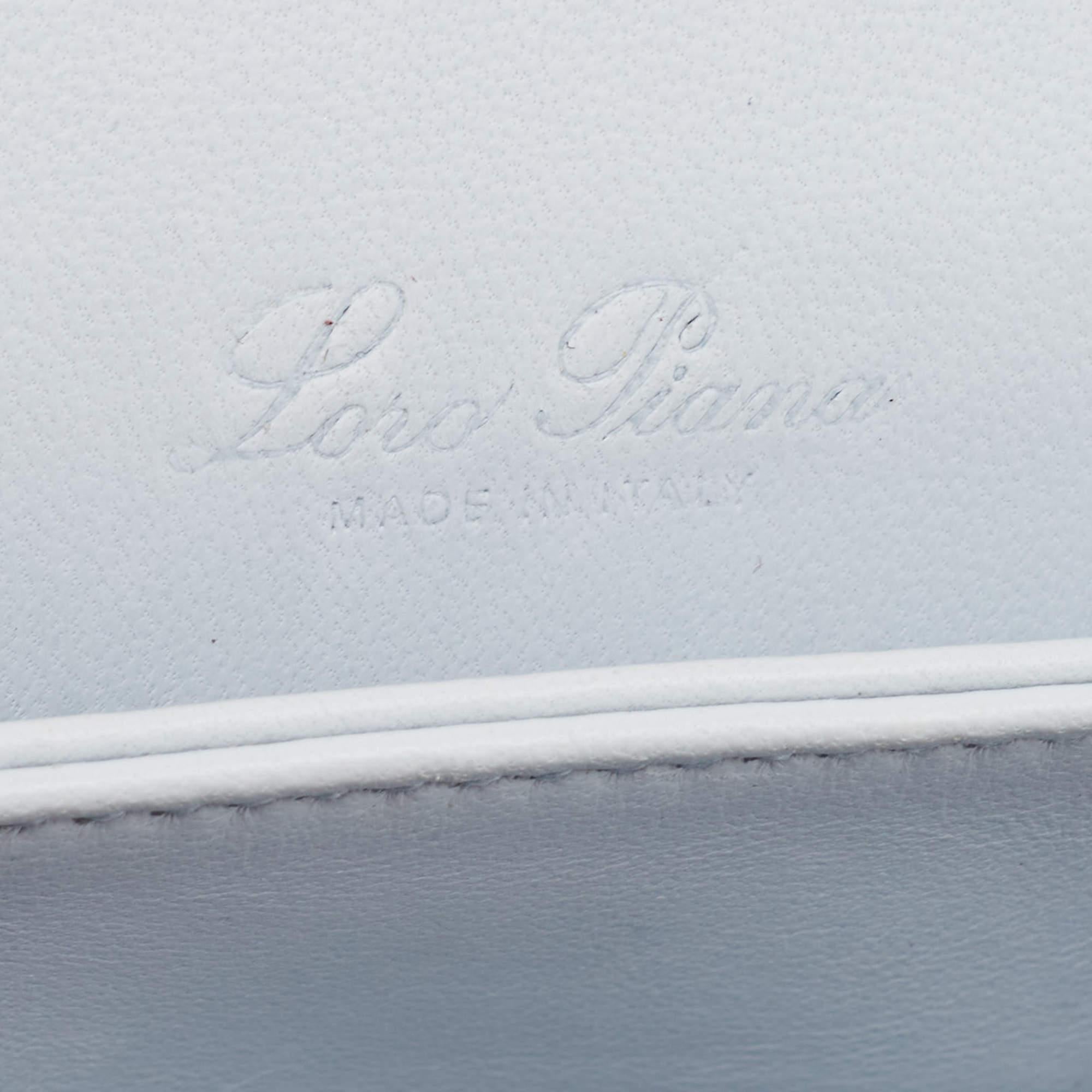 Loro Piana Pale Blue Leather Lock-In Shoulder Bag 6