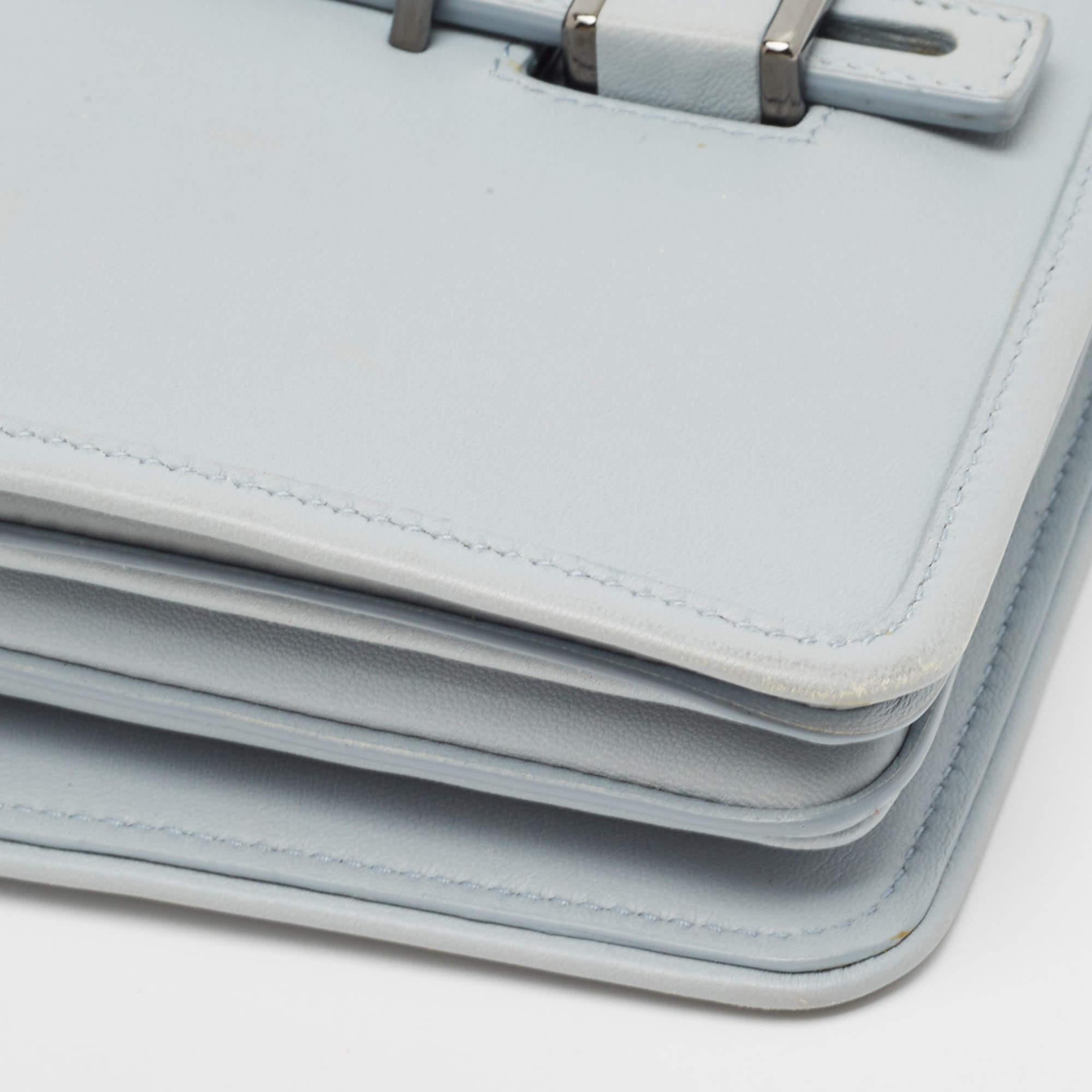 Loro Piana Pale Blue Leather Lock-In Shoulder Bag 2