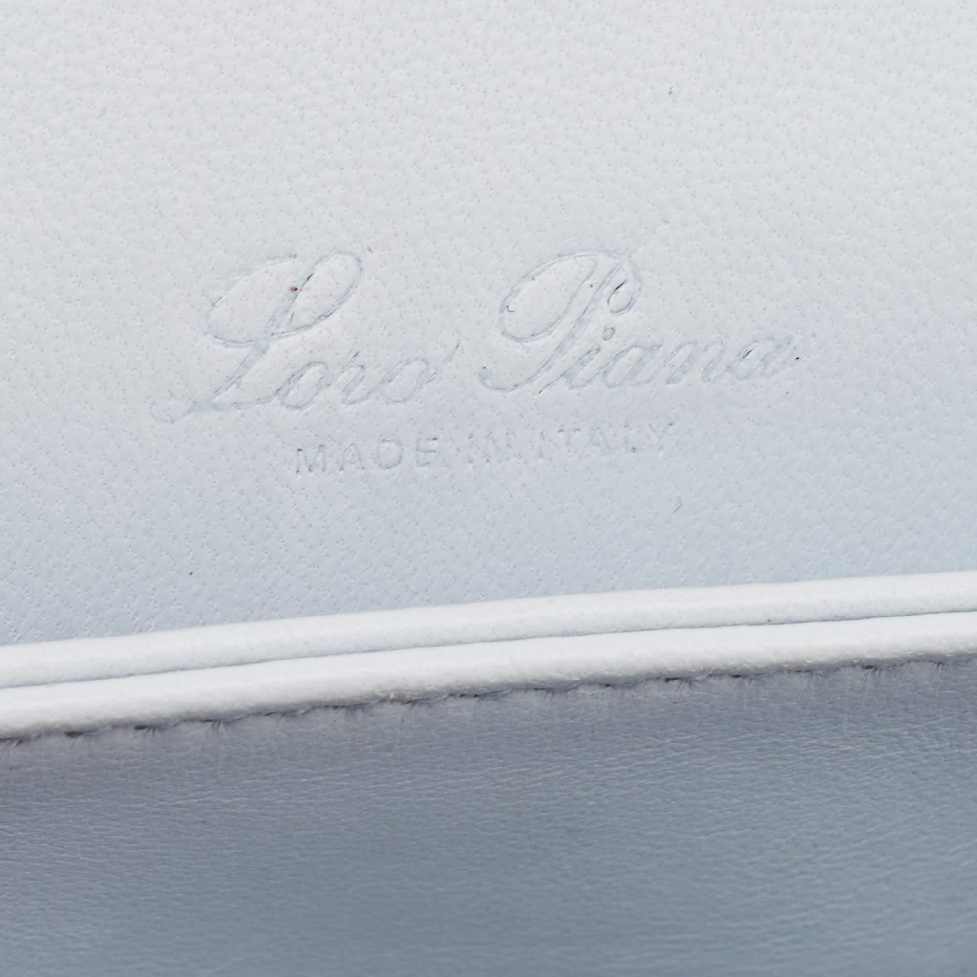 Loro Piana Pale Blue Leather Lock-In Shoulder Bag 3