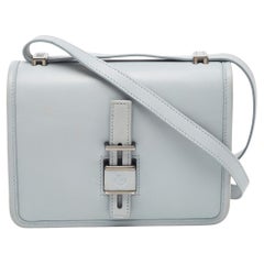 Loro Piana Pale Blue Leather Lock-In Shoulder Bag