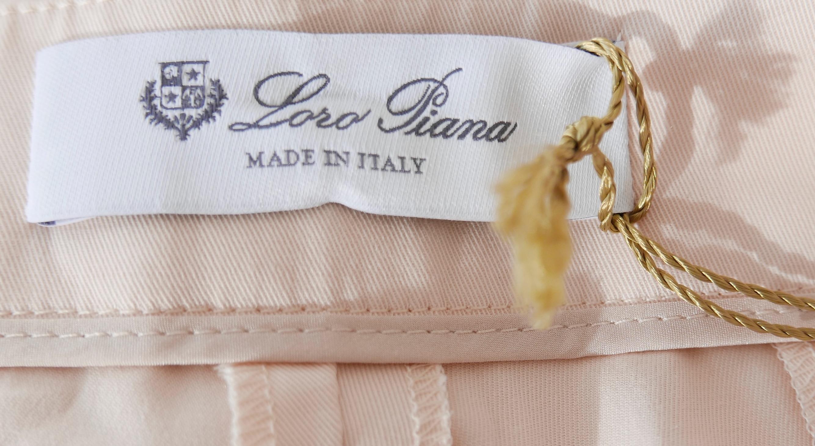 Pantalon en coton rose pâle Loro Piana Pour femmes en vente