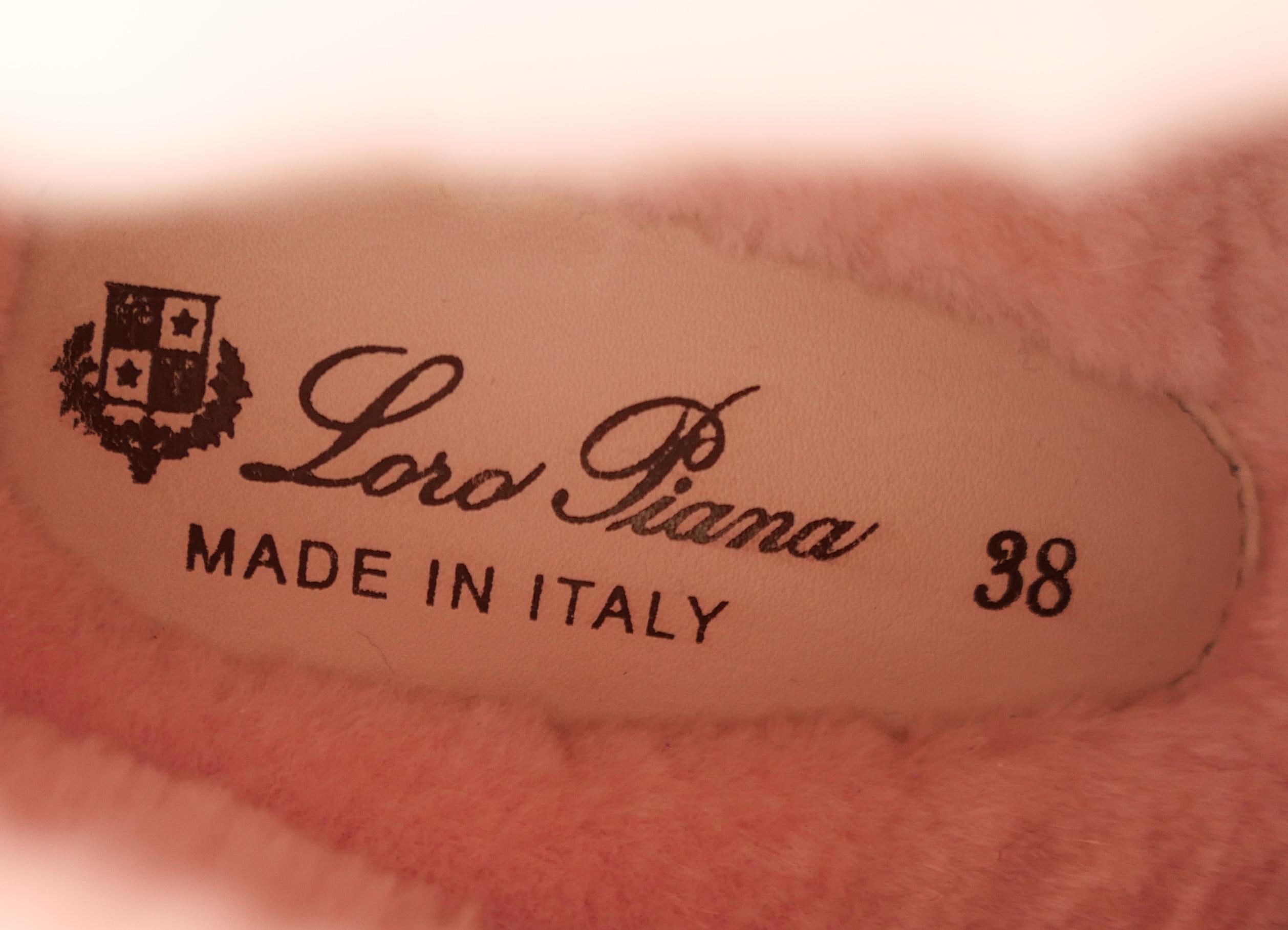 Loro Piana Pale Pink Open Walk Fur Lined Ankle Boots Pour femmes en vente