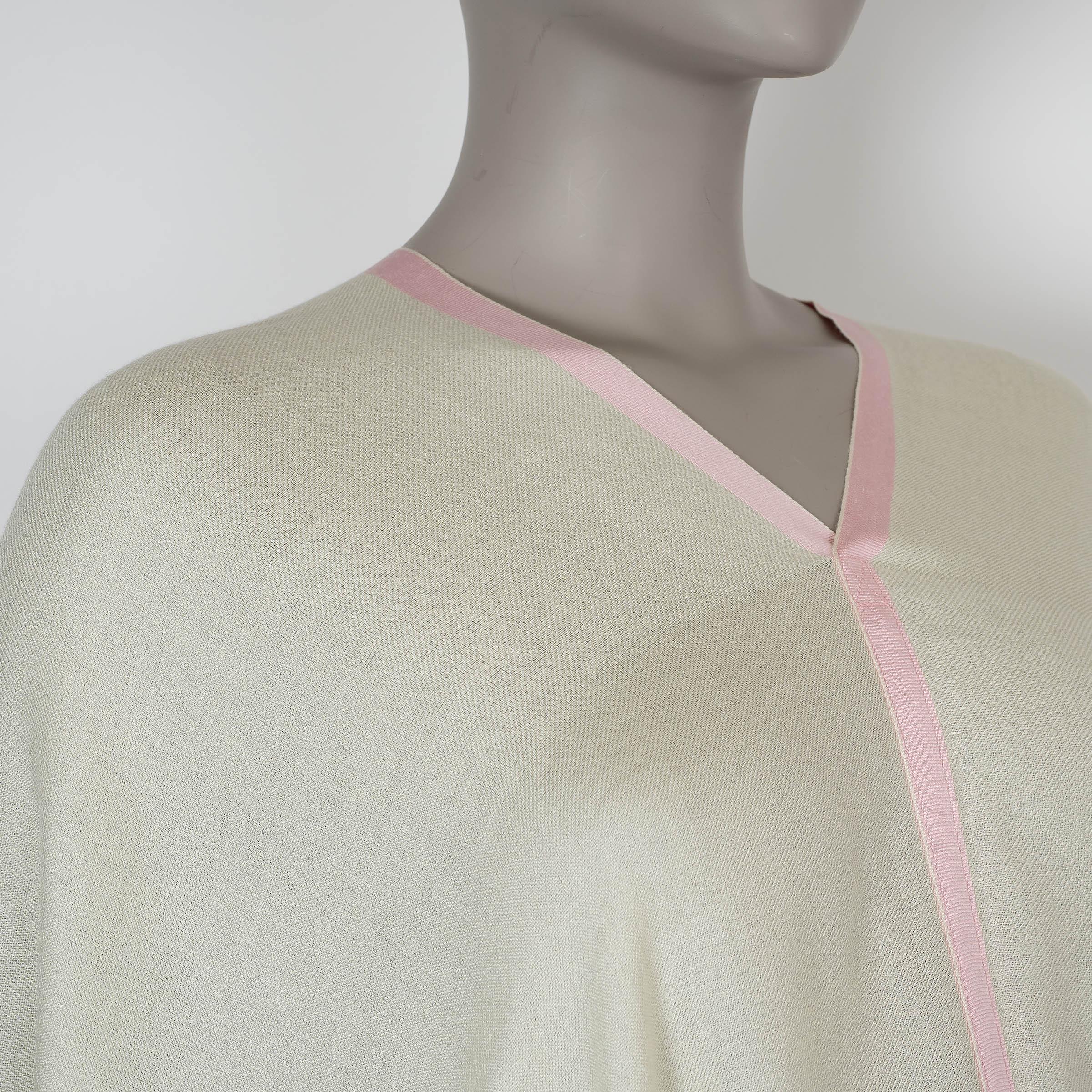 LORO PIANA pale yellow cashmere & silk SUITCASE STRIPED PONCHO Jacket OS For Sale 1
