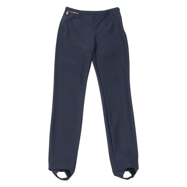 Authentic Chanel Spring 2001 Grey Solid Cotton Pants on sale at