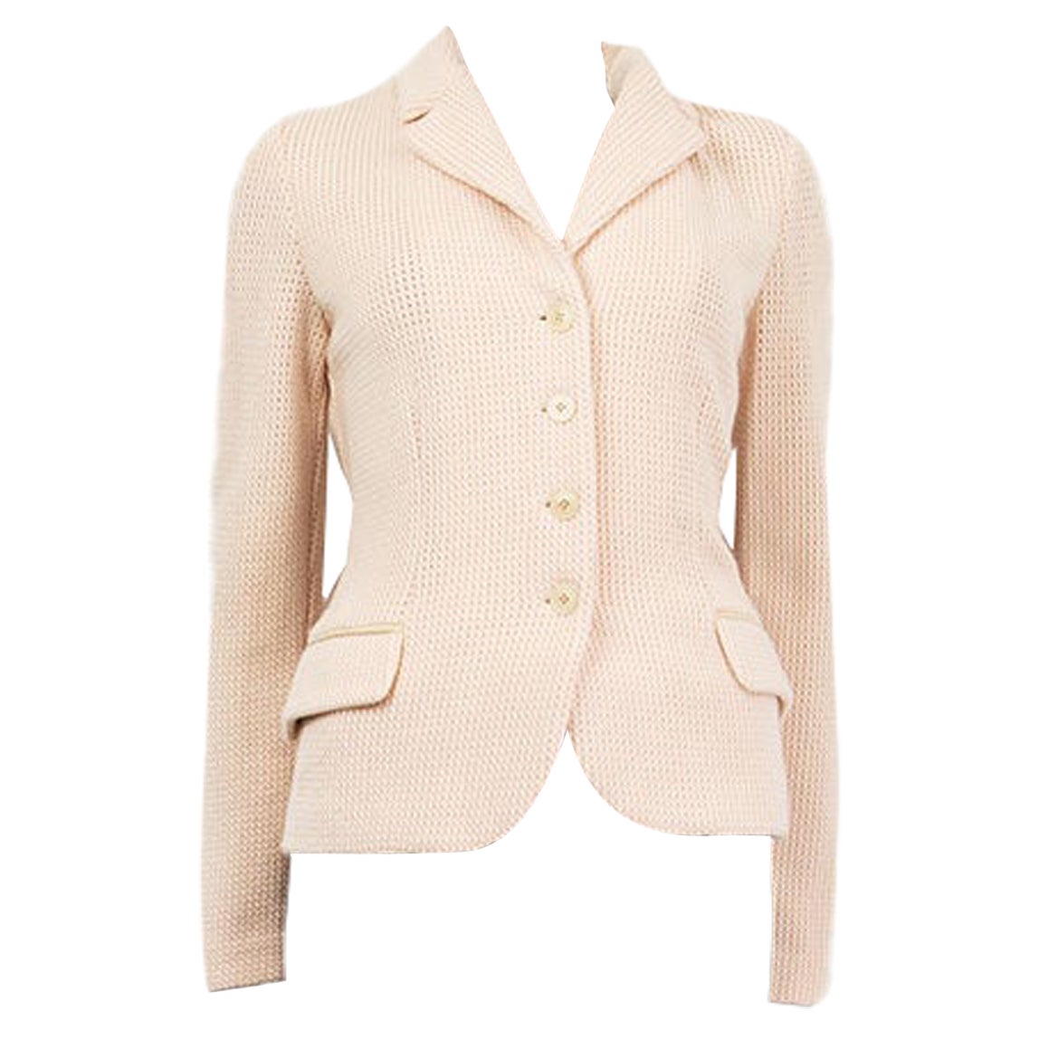 Loro Piana, giacca in maglia di cashmere rosa pastello 38 XS