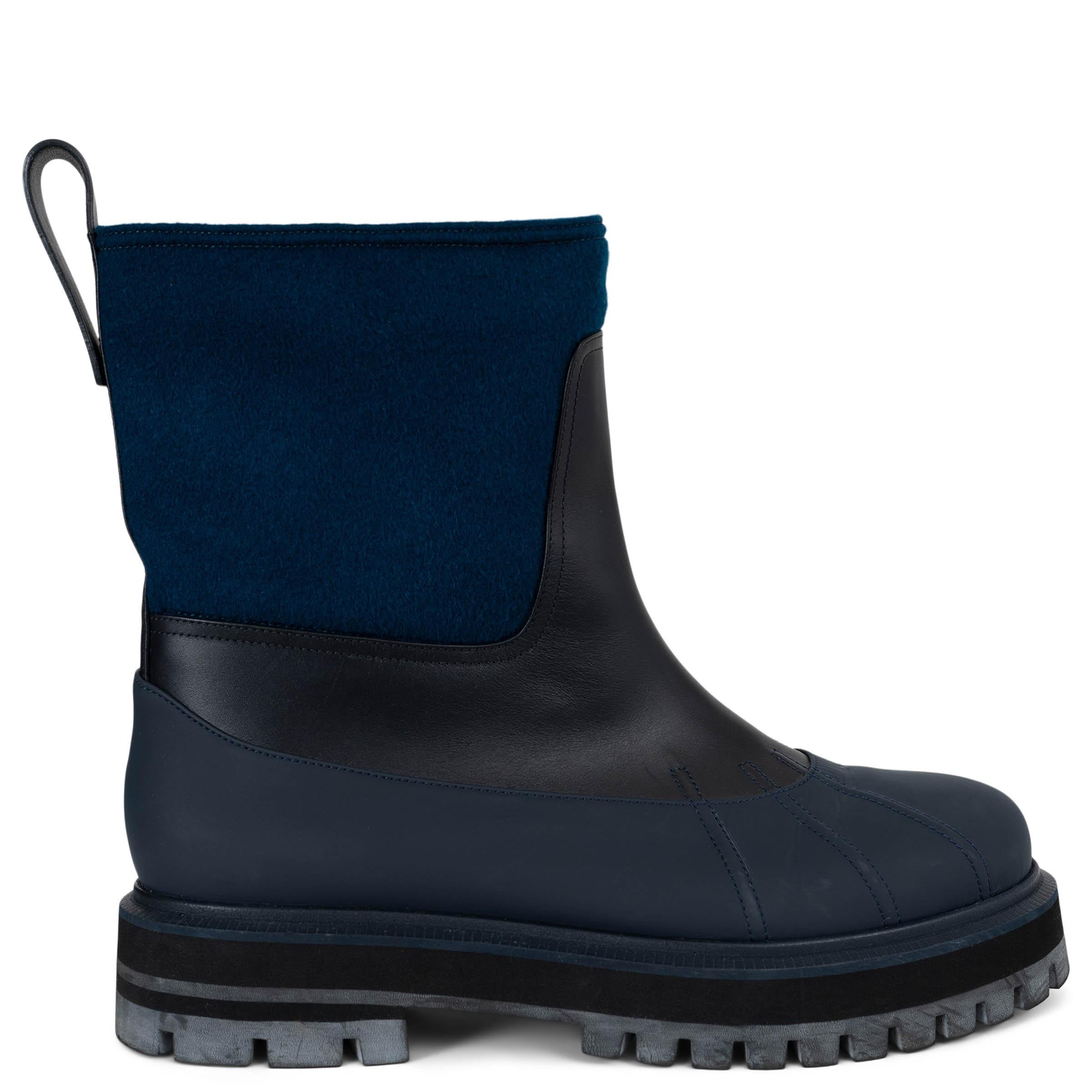 LORO PIANA Peacock Eye blue 2021 REGENT RAIN Boots Shoes 38.5 For Sale
