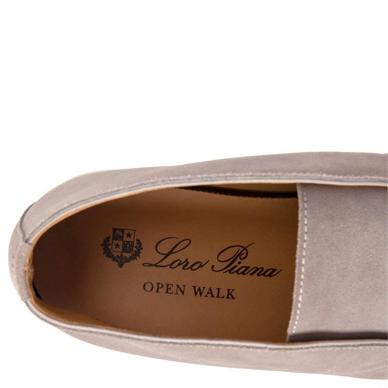 Loro Piana Open Walk Suede Shoes Grey