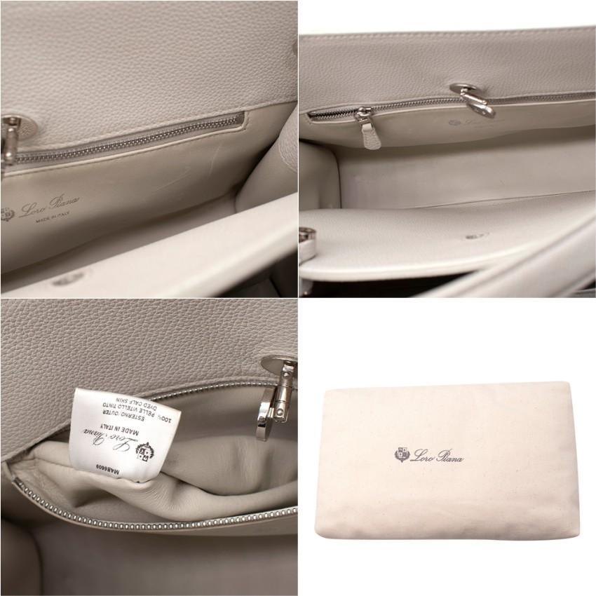 Loro Piana Pearl Grey Top Handle Bag 3