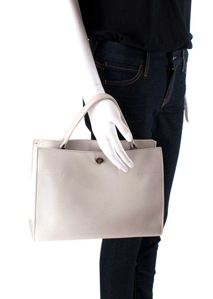 Loro Piana Pearl Grey Top Handle Bag In Excellent Condition In London, GB