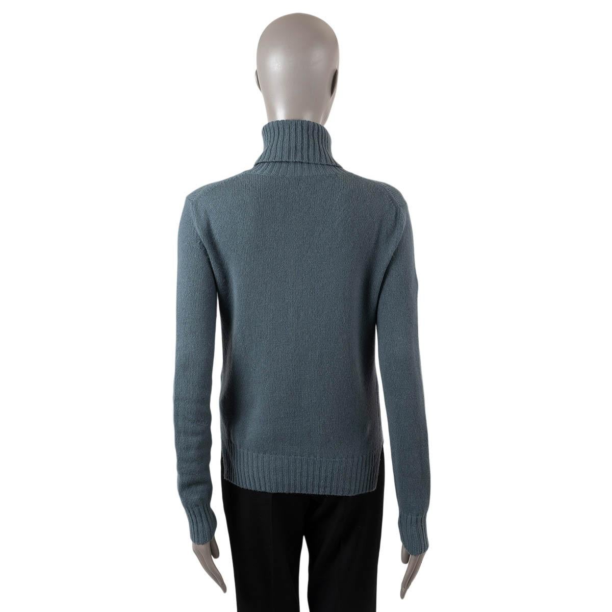 LORO PIANA petrol blue cashmere PARKSVILLE Turtleneck Sweater S For Sale 1