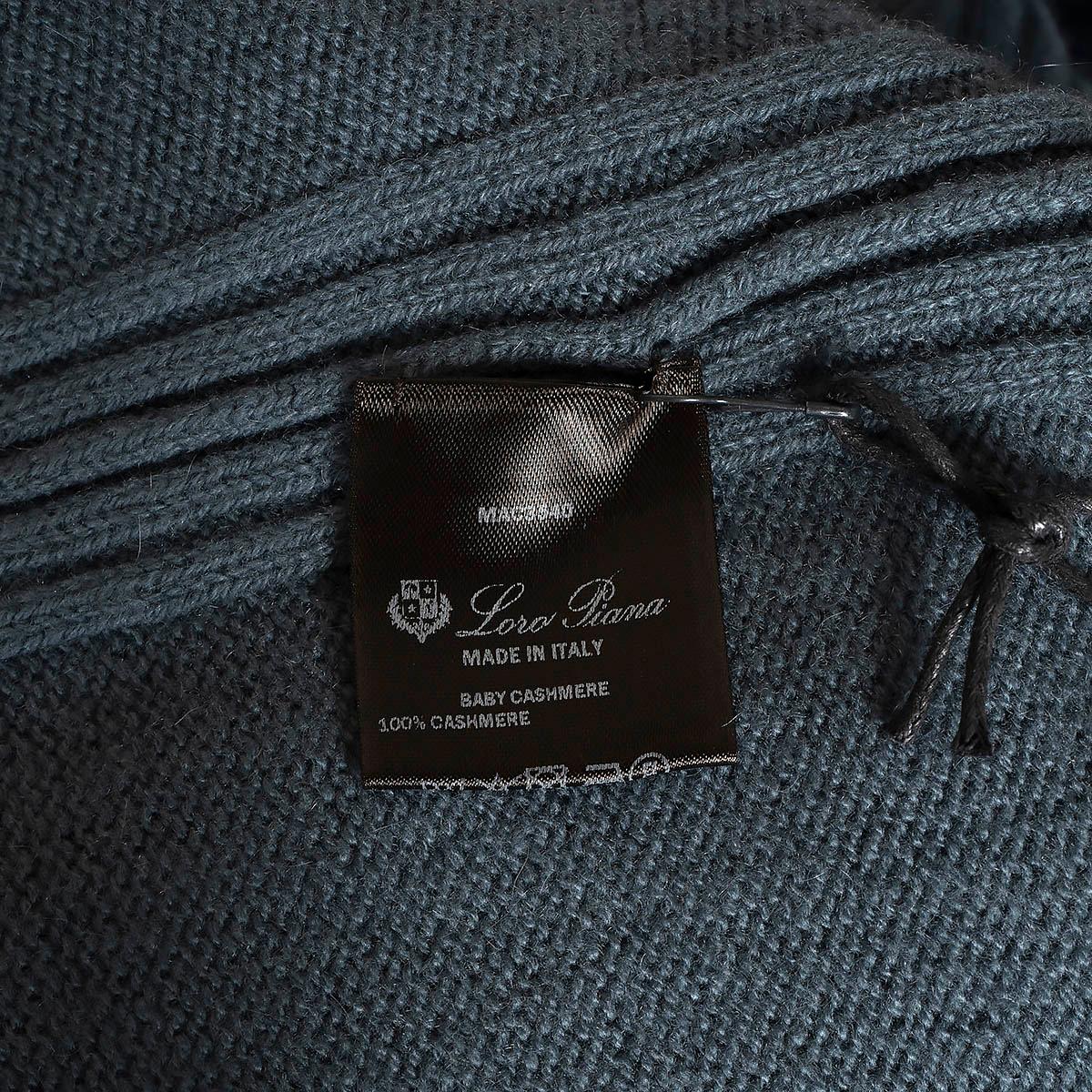 LORO PIANA azul petróleo cachemira PARKSVILLE Jersey de cuello alto S en venta 3