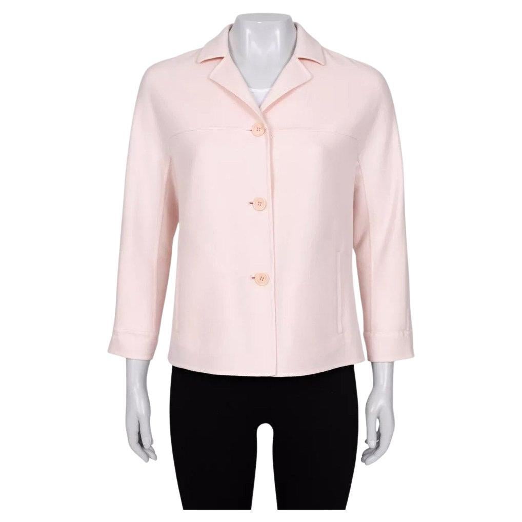 Giacca con zip e bottoni in cashmere rosa di Loro Piana - Taglia S in vendita