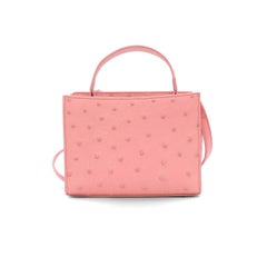 Loro Piana Pink Ostrich Cluisee Top Handle Bag - '20s
