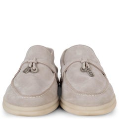 LORO PIANA Pink Sand suede SUMMER CHARMS WALK Loafers Shoes 38