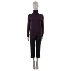 LORO PIANA plum cashmere PARKSVILLE Turtleneck Sweater 40 S