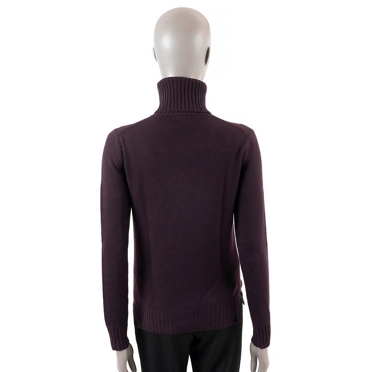LORO PIANA plum cashmere PARKSVILLE Turtleneck Sweater 40 S For Sale 1
