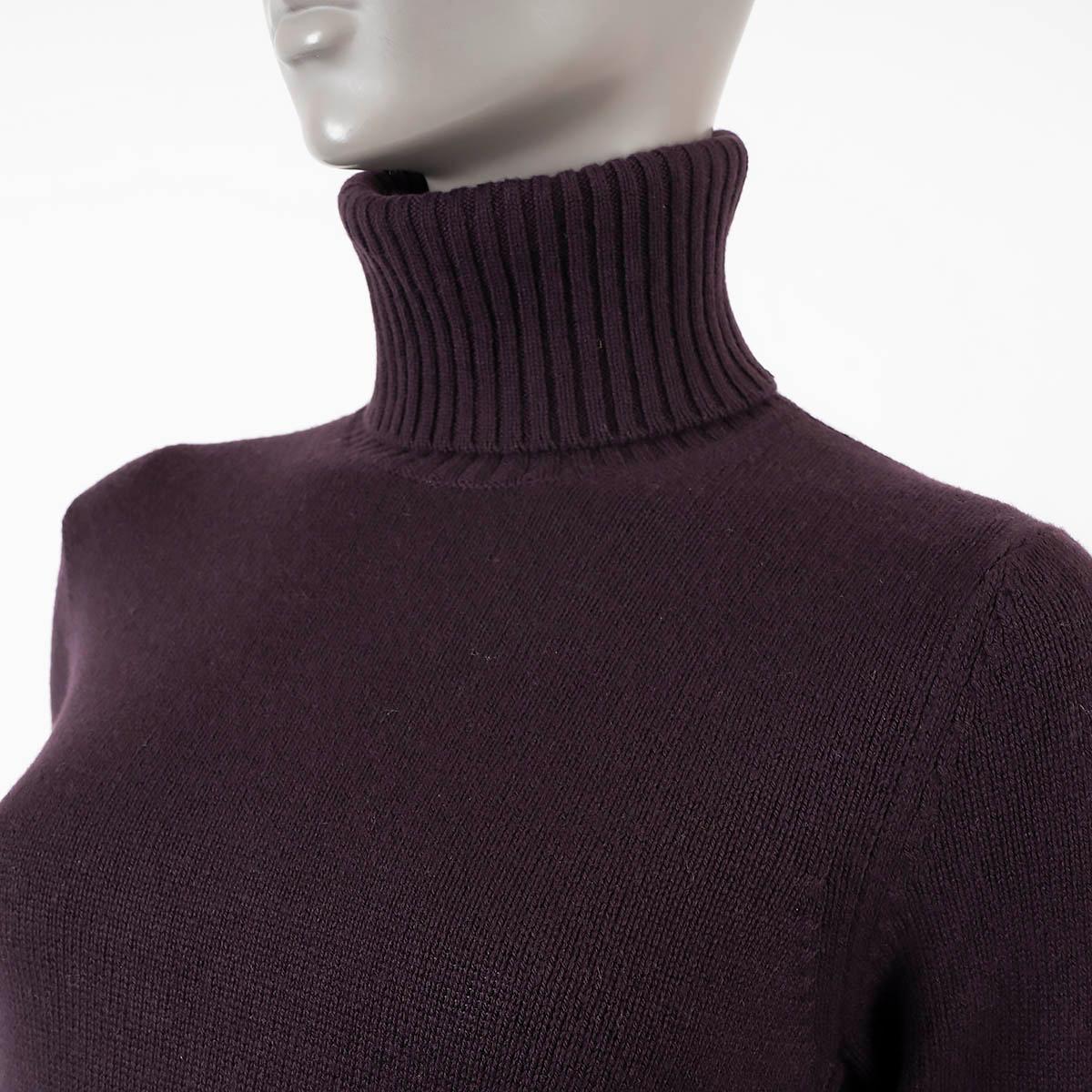 LORO PIANA plum cashmere PARKSVILLE Turtleneck Sweater 40 S For Sale 2