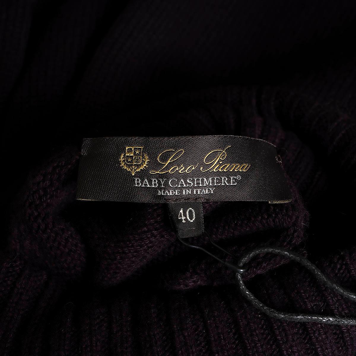 LORO PIANA plum cashmere PARKSVILLE Turtleneck Sweater 40 S For Sale 4