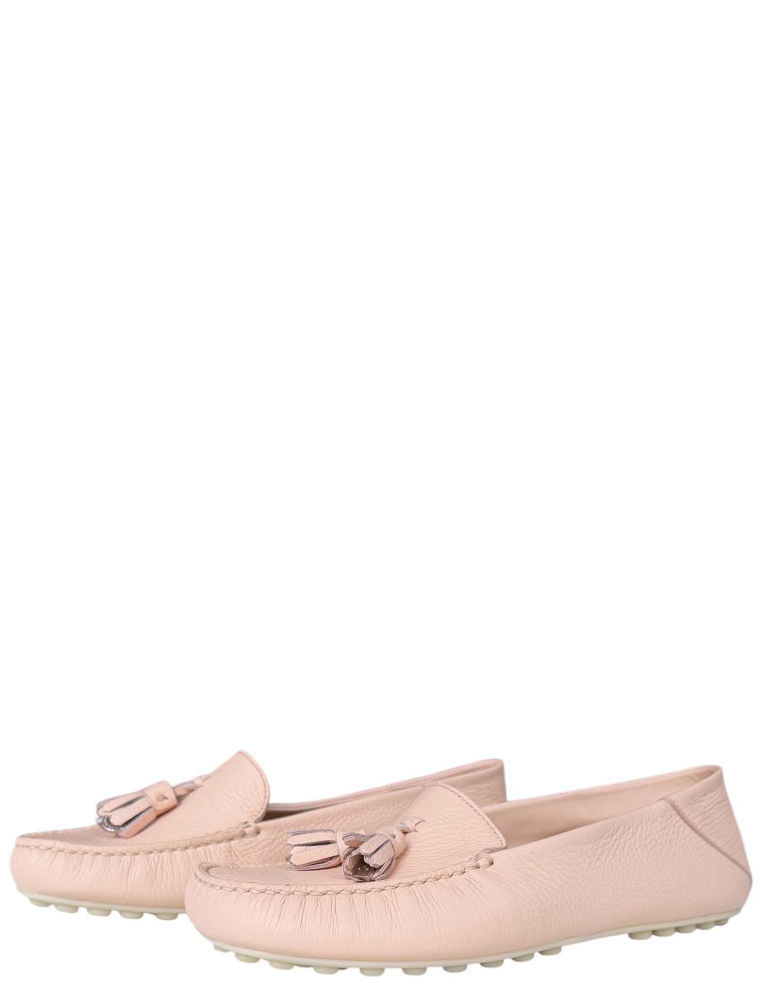 Loro Piana Plum Flower Dot Sole Leather Moccasin Loafers sz 39 en venta 5