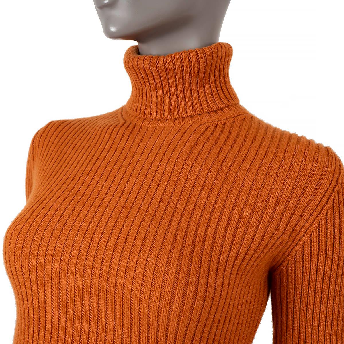 LORO PIANA pumpkin orange cashmere DOLCEVITA LINCOLN Turtleneck Sweater 38 XS For Sale 1