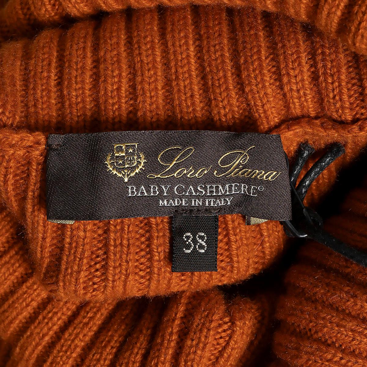LORO PIANA pumpkin orange cashmere DOLCEVITA LINCOLN Turtleneck Sweater 38 XS For Sale 2