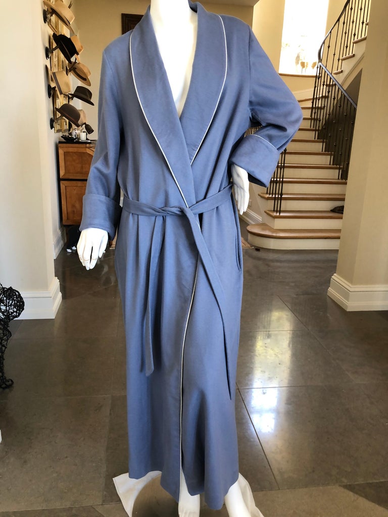 Loro Piana Pure Cashmere Blue Floor Length Belted Dressing Gown For Sale at  1stDibs