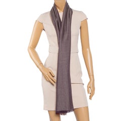 Loro Piana Purple & Brown Striped Cashmere Silk Stole