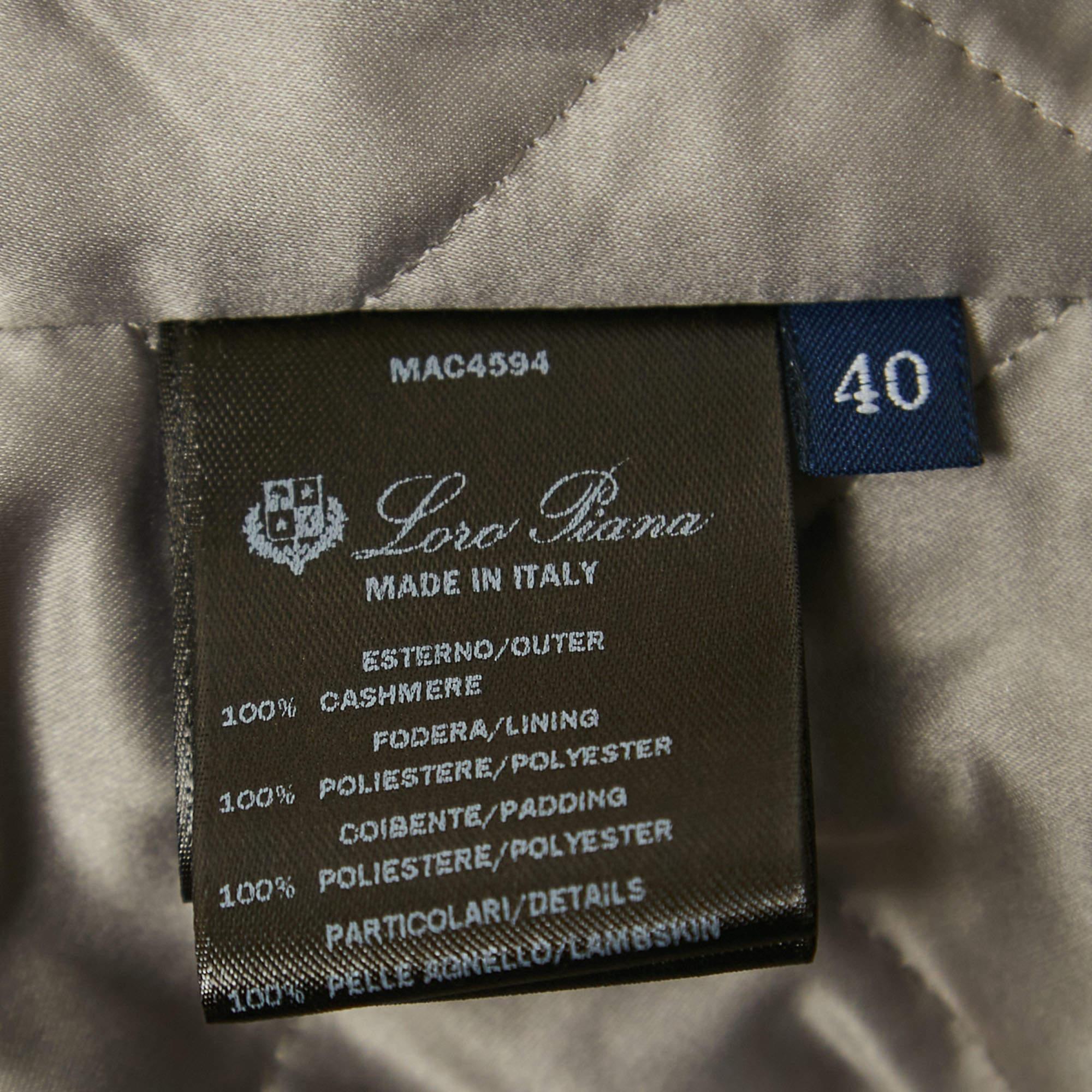 Loro Piana Purple Cashmere Fur Trimmed Hood Icery Long Coat S For Sale 1
