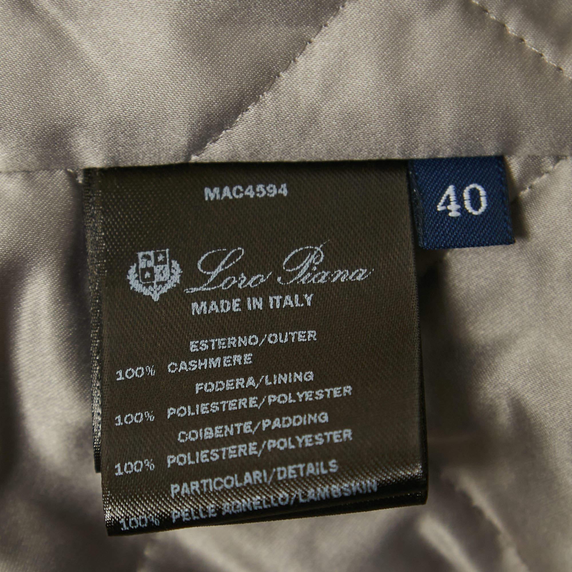 Loro Piana Purple Cashmere Fur Trimmed Hood Icery Long Coat S 1