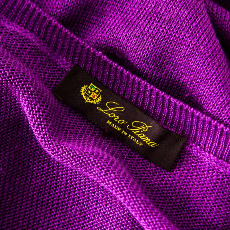 Women's Loro Piana Purple Linen and Silk Sweater M