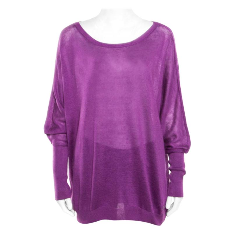 Loro Piana Purple Linen and Silk Sweater M