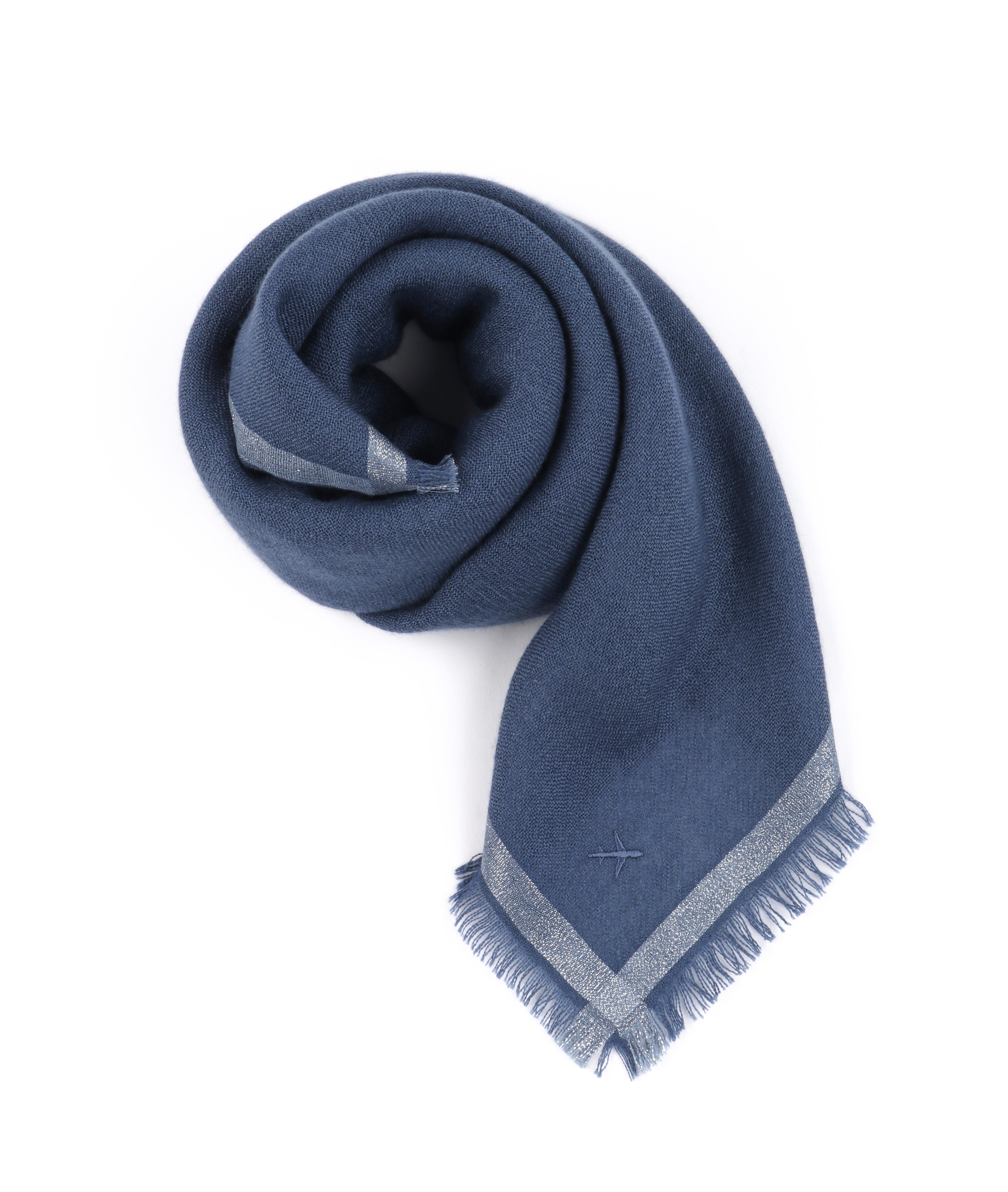 blue and silver scarf