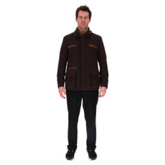 Loro Piana Rarest Vicuna Wool Storm System Field Jacket With Leather Trim