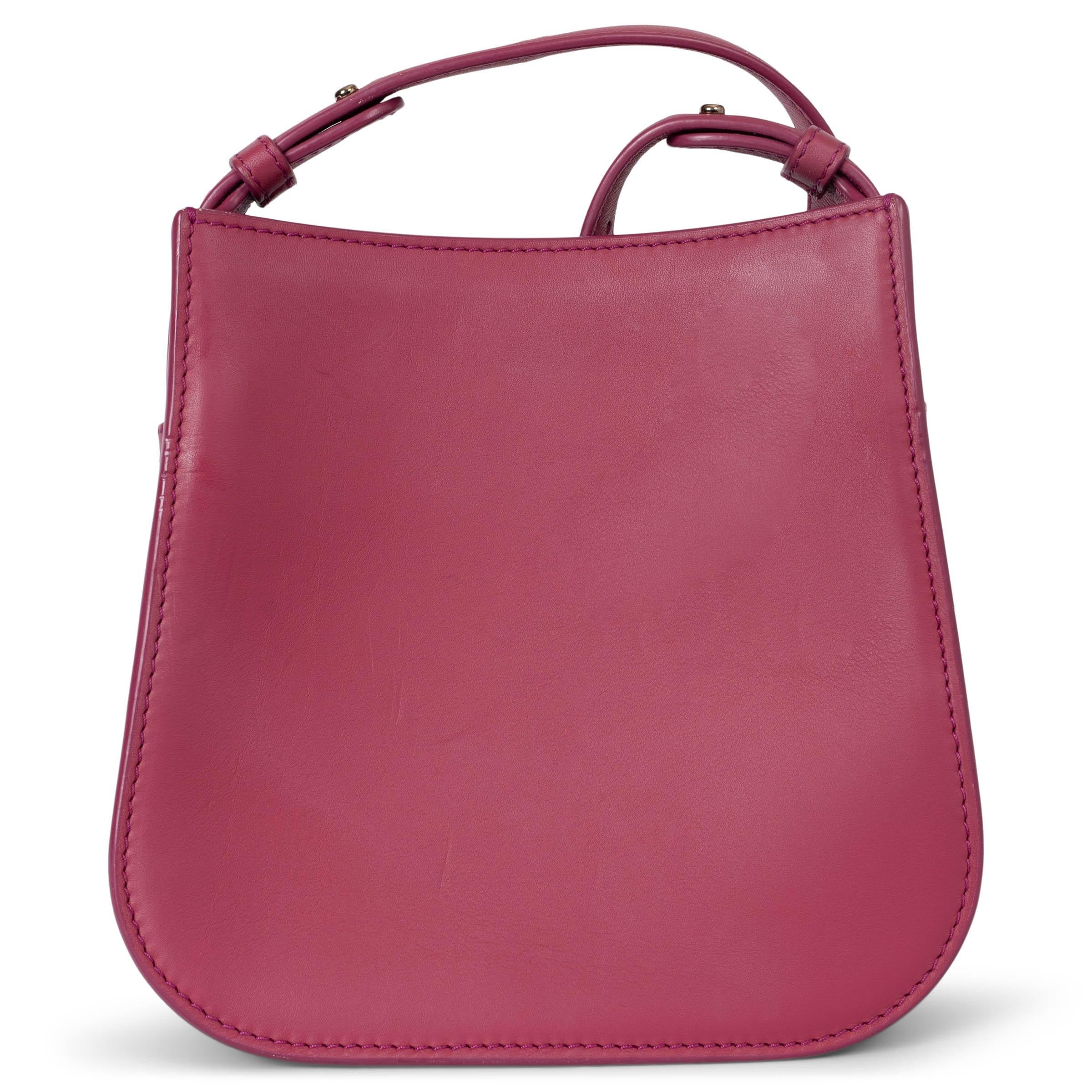 Pink LORO PIANA raspberry pink leather FLEUR Crossbody Bag For Sale