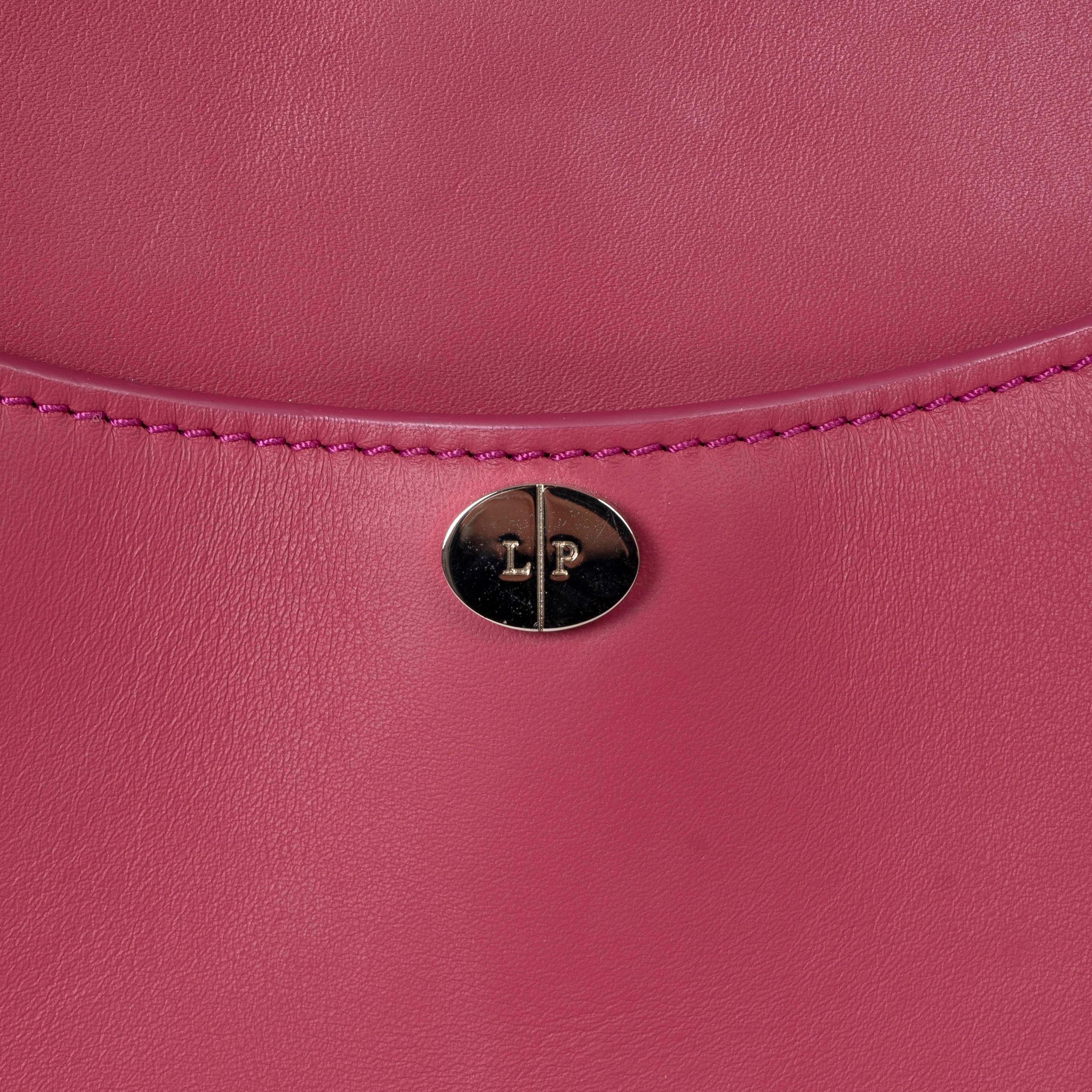 LORO PIANA raspberry pink leather FLEUR Crossbody Bag For Sale 1