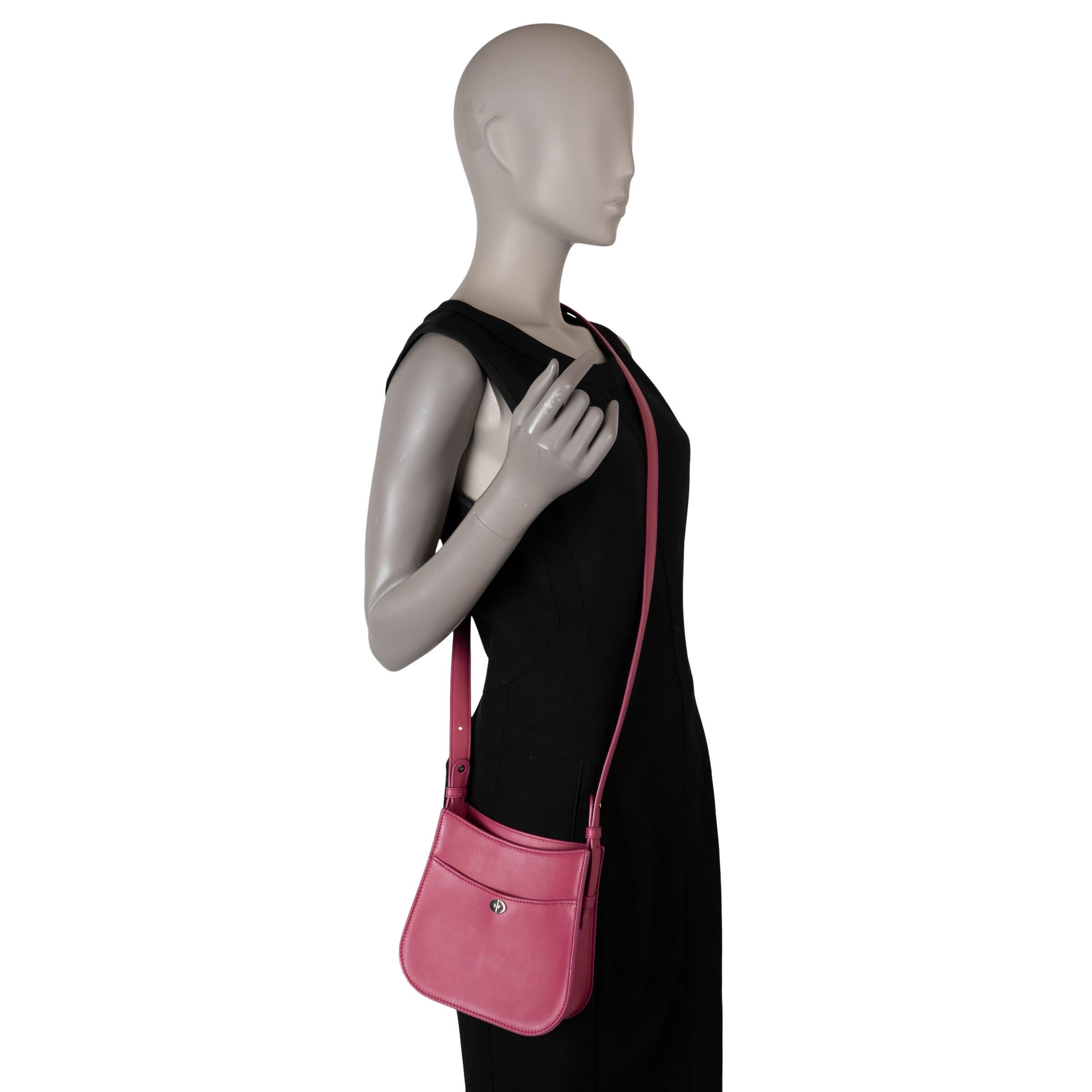 LORO PIANA raspberry pink leather FLEUR Crossbody Bag For Sale 4