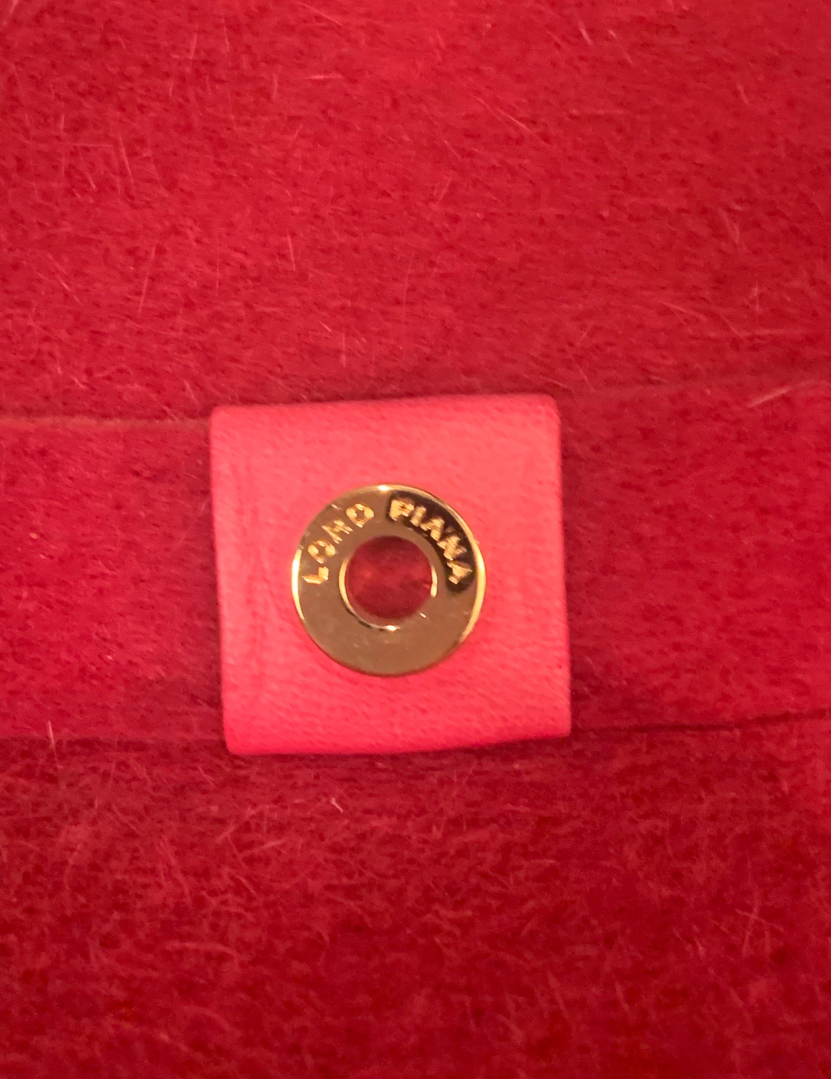 Gray Loro Piana Raspberry Red Cashmere and Wool Blend Hat