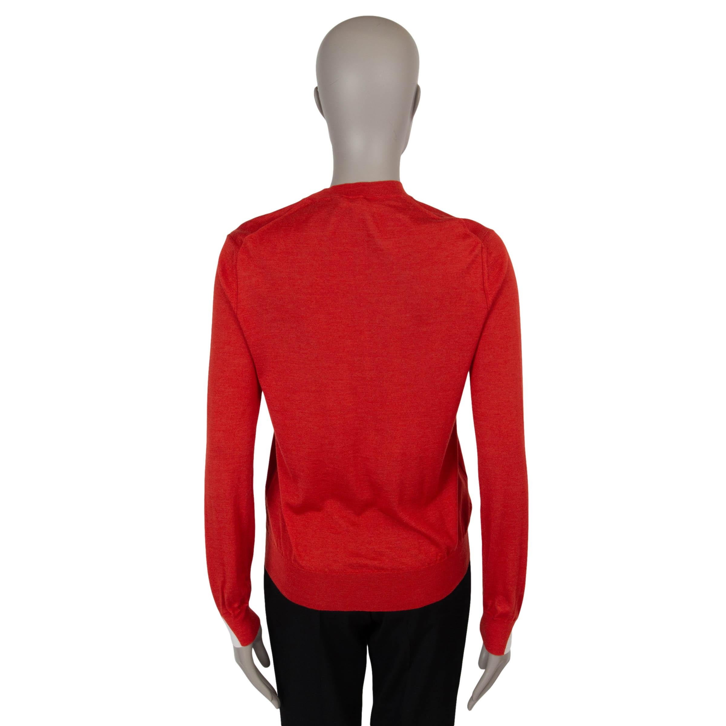 Red LORO PIANA red cashmere & silk Crewneck Sweater XS For Sale