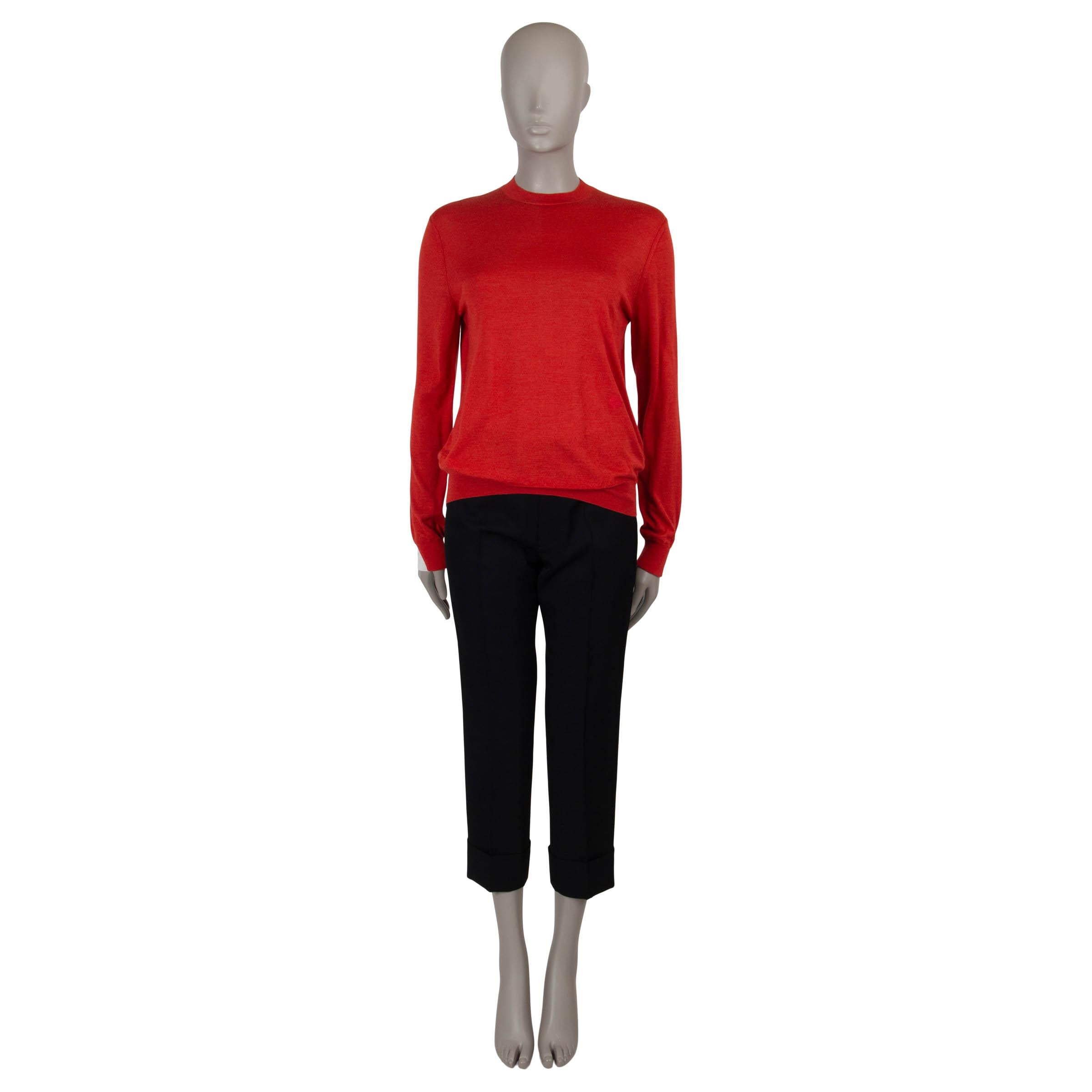LORO PIANA red cashmere & silk Crewneck Sweater XS In Excellent Condition For Sale In Zürich, CH