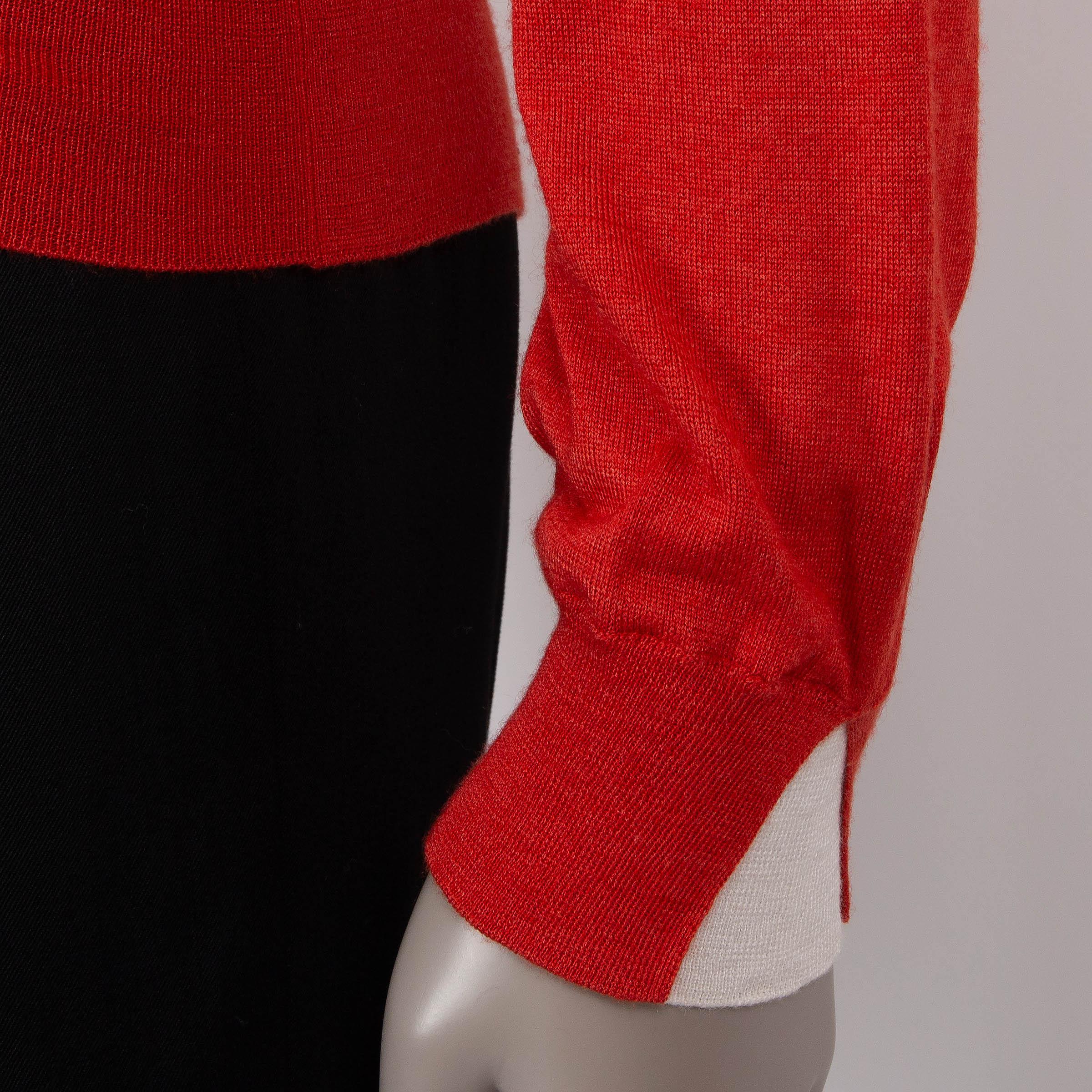 LORO PIANA red cashmere & silk Crewneck Sweater XS For Sale 1