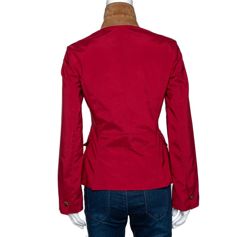 In more ways than one, this red jacket from Loro Piana is an incredible piece of luxury. It has a comfortable shape, great tailoring signs and a luxurious design. Cut from soft nylon, the jacket features front button fastenings and three pockets.

