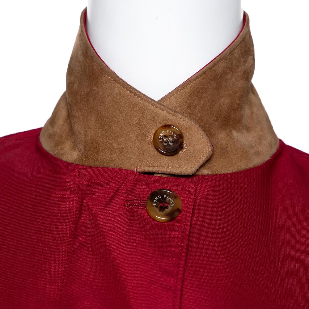 Loro Piana Red Nylon Button Front Jacket S 1