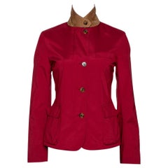 Loro Piana Red Nylon Button Front Jacket S