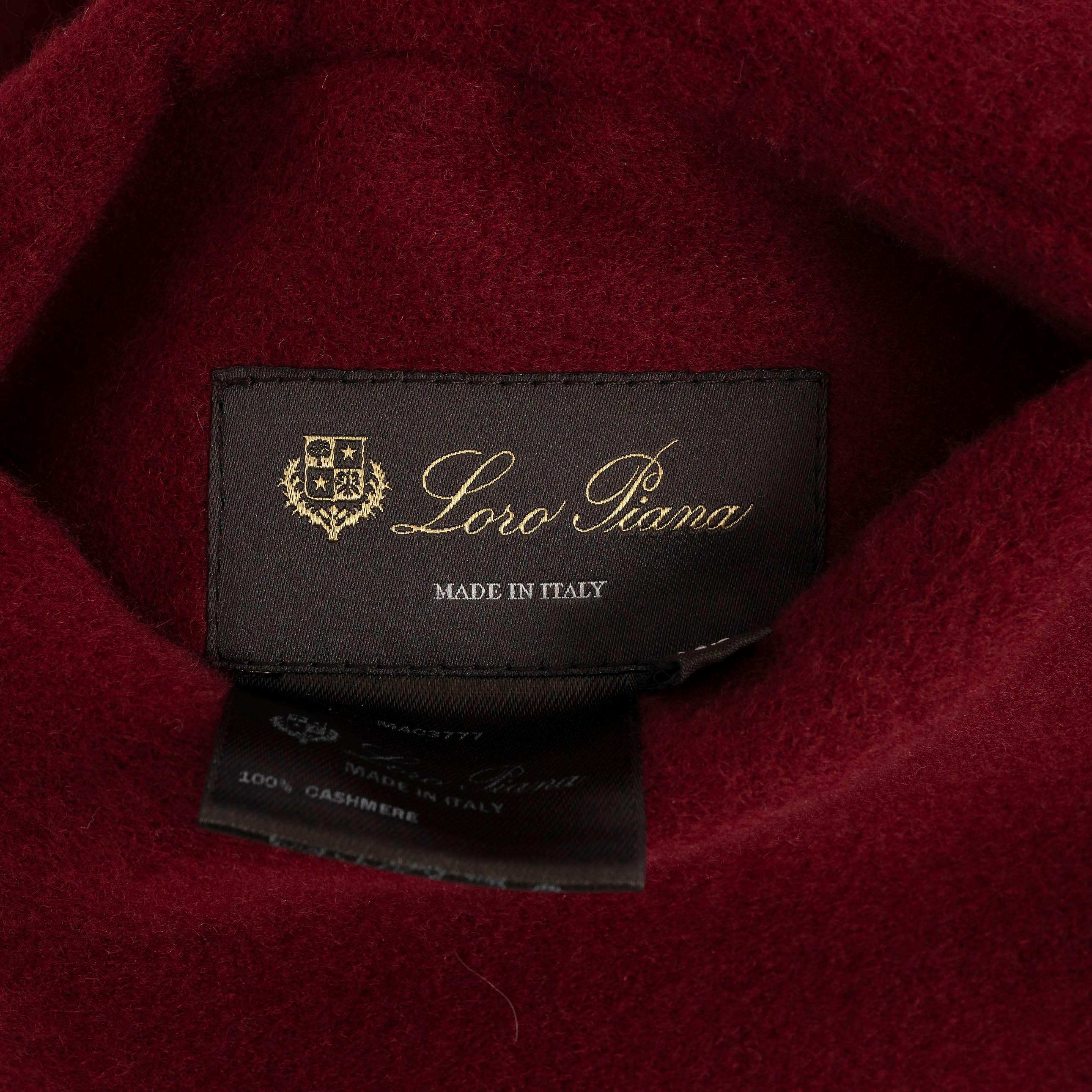 LORO Piana Rosso Pera cashmere 2021 STEFAN REVERSIBLE WRAP Giacca XS in vendita 1