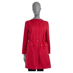 LORO PIANA red polyester 2018 HOODED STROM SYSTEM Coat Jacket M