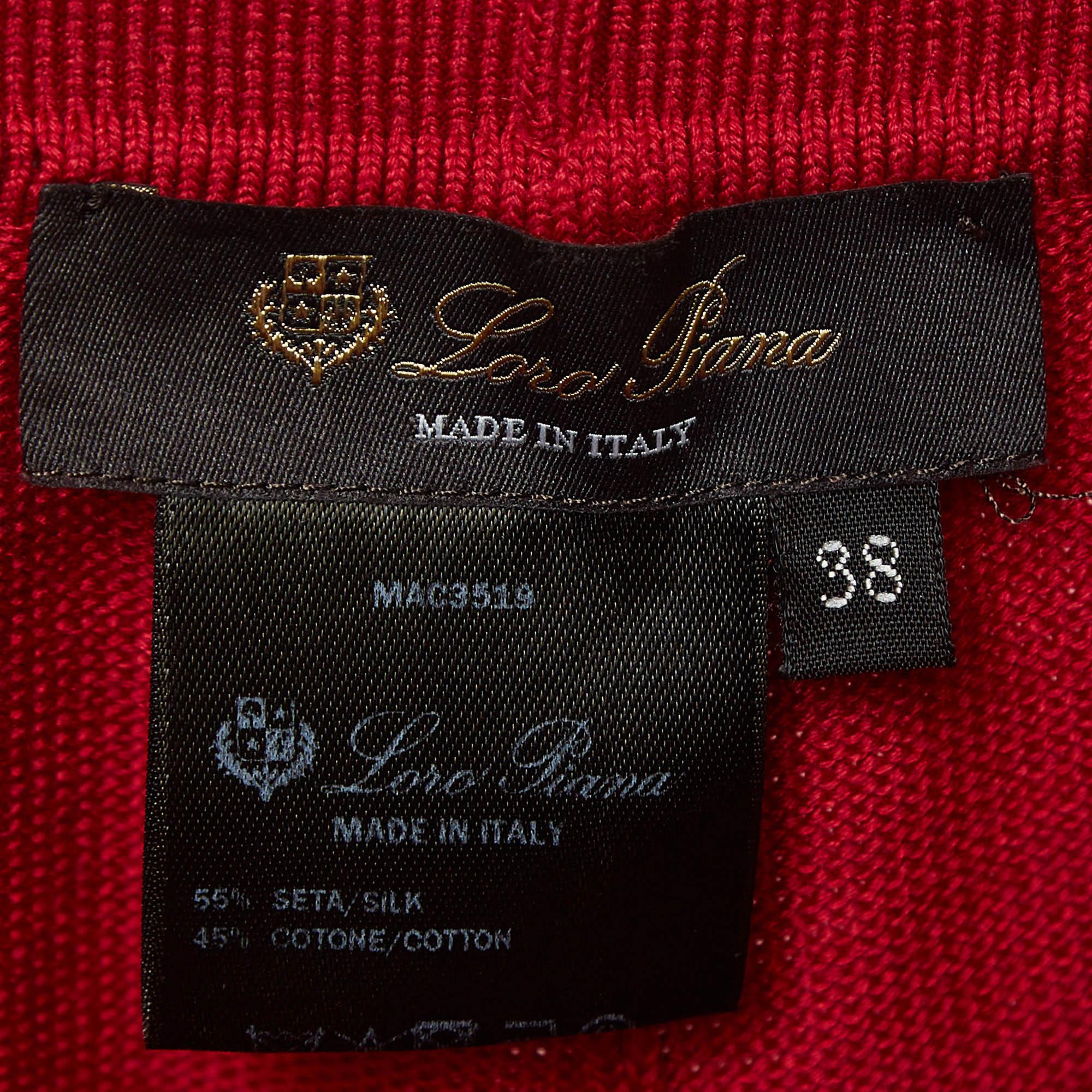 Women's Loro Piana Red Rib Knit Bermuda Shorts S