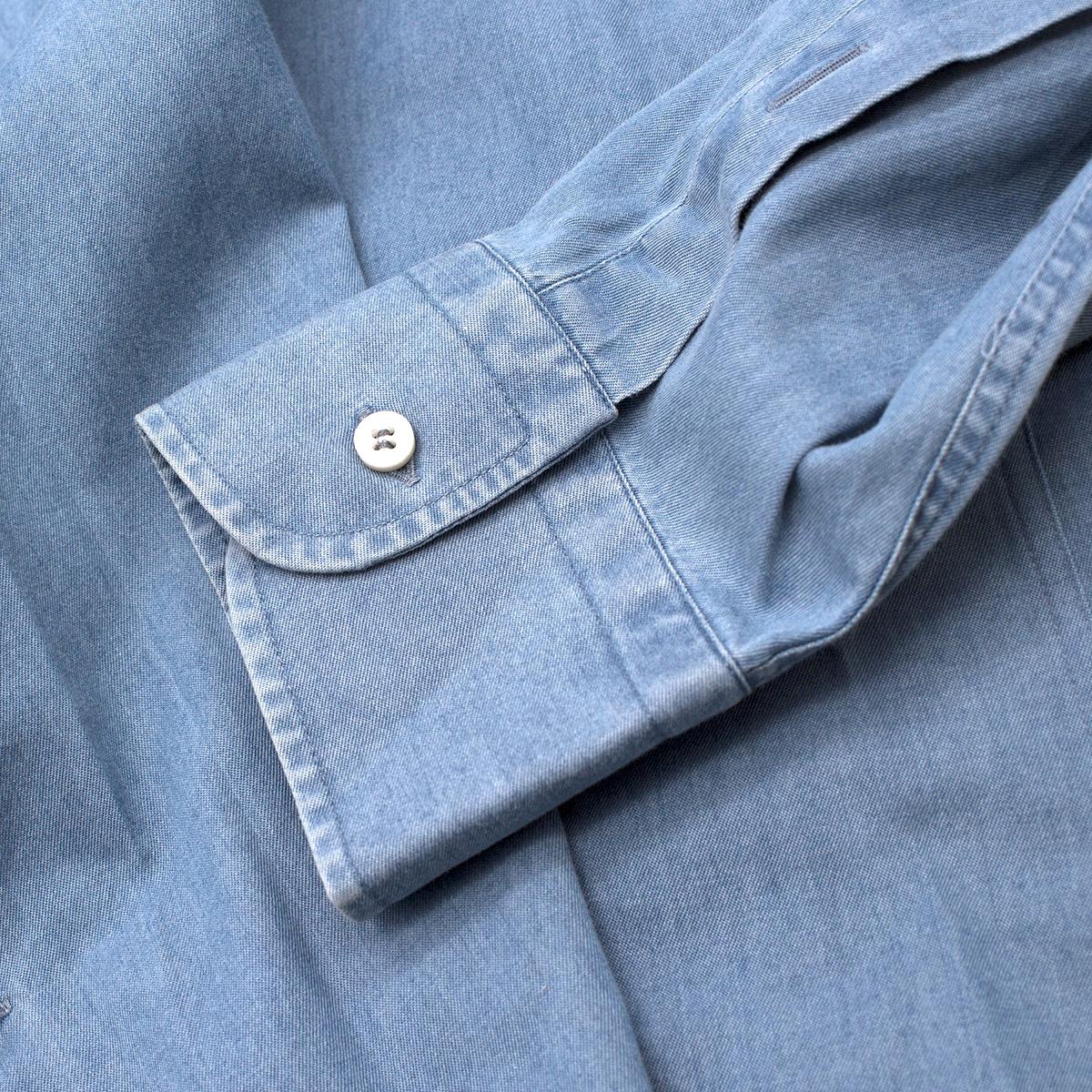 Loro Piana Regular Fit Chambray Shirt XXL 2